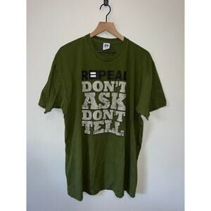 HRC Human Rights Repeal Don't Ask Dont Tell DADT Green Shirt Tee 2XL XXL